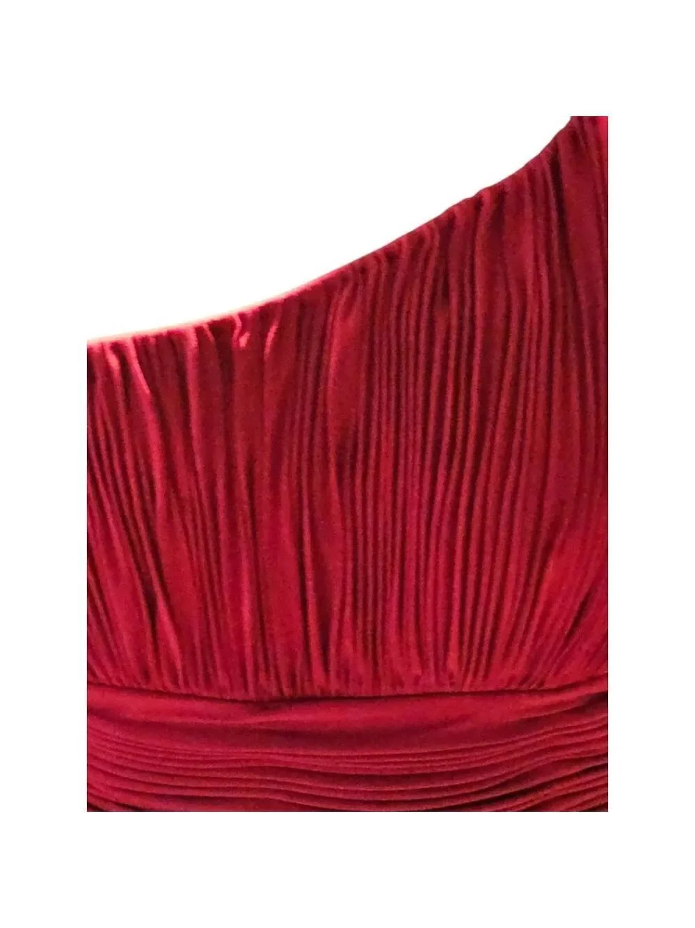Jovani Red One Shoulder Dress with Silver Chain Rhinestone Strap Size 8 - Picture 12 of 17